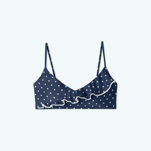 Summersalt Women’s The Ruffle Marina Blue Polka Dot Bikini Top Swimsuit Size 12